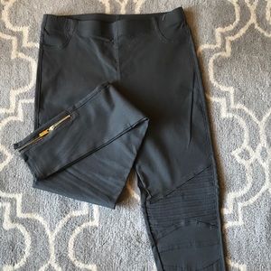 Gray Moto Biker Pants